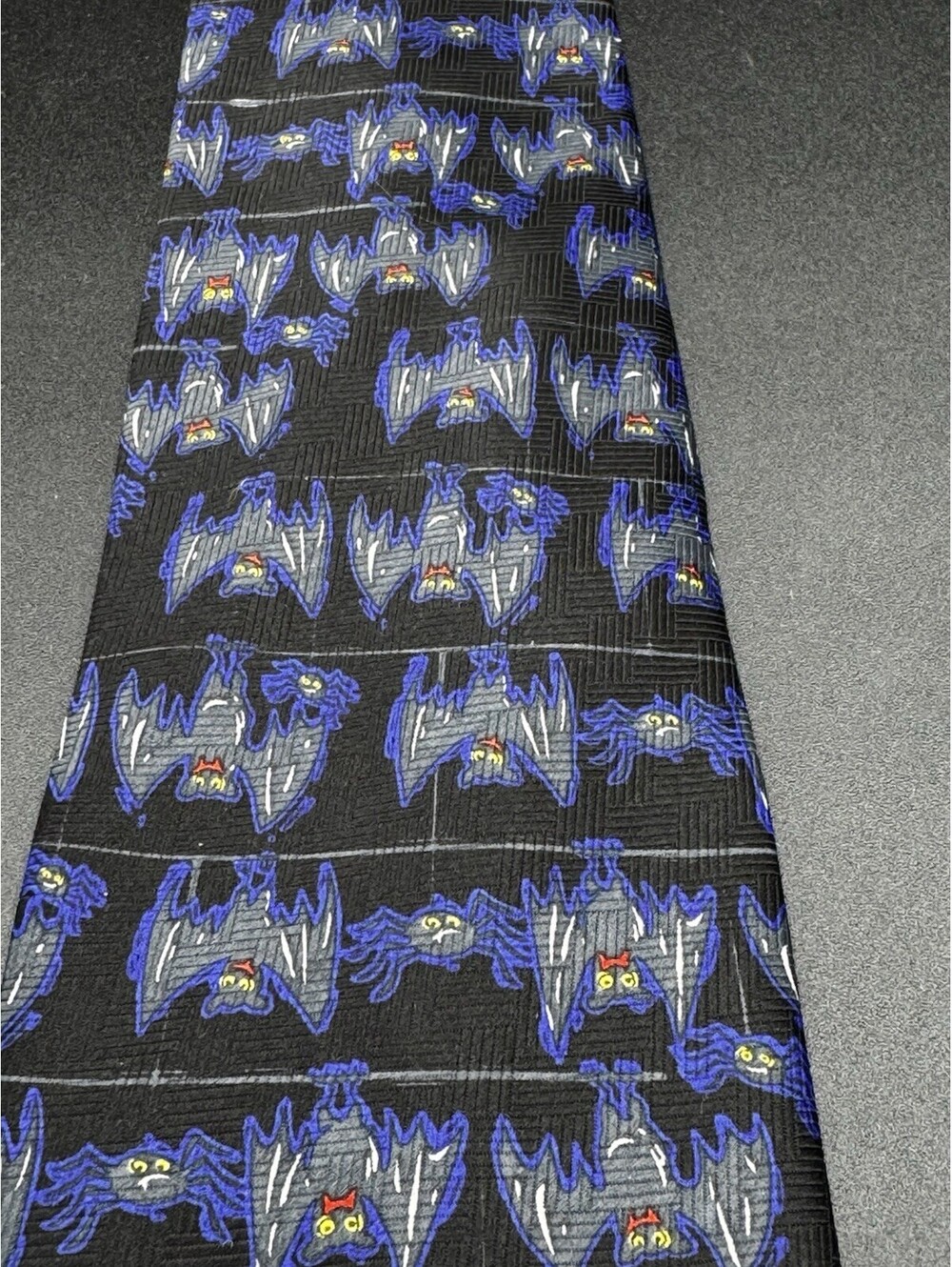Vintage Addiction Halloween Vampire Bat Tie Goth Black 58” x 4” Novelty